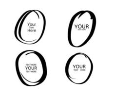 Hand drawn circle line sketch message note round circles vector