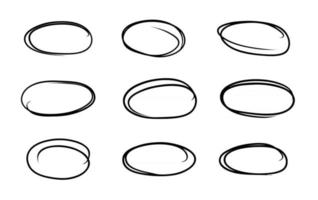 Hand drawn circle line sketch message note round circles vector