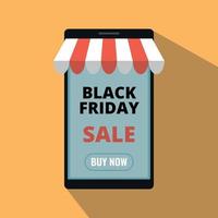 Virtual store concept on the smartphone Black Friday vector