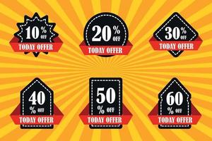 Black labels with discounts vector