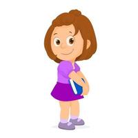 Cute girl happy to back to school vector