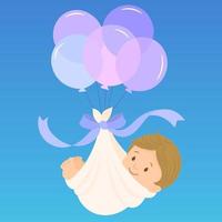 Cute baby in diapers Its a boy vector