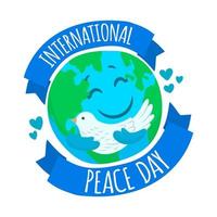 Peace on earth vector card design Happy Earth Day background