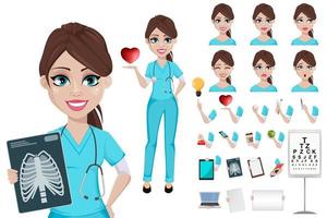 doctor en medicina mujer medicina concepto sanitario vector