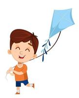 Boy cartoon character with a kite vector