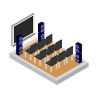 sala de cine isométrica vector