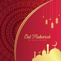 Happy Eid Mubarak greeting background template Free Vector