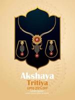 ilustración del festival de celebración de akshaya tritiya de la india fondo de promoción de venta con collar de oro vector