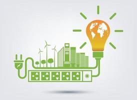 concepto de energía verde ecológica vector