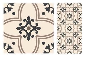 vintage tiles patterns antique seamless design in Vector illustration