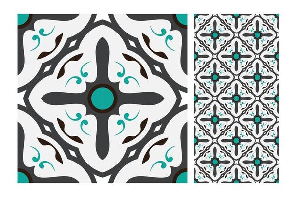 vintage tiles patterns antique seamless design in Vector illustration