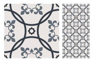 vintage tiles patterns antique seamless design in Vector illustration