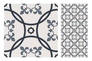 vintage tiles patterns antique seamless design in Vector illustration