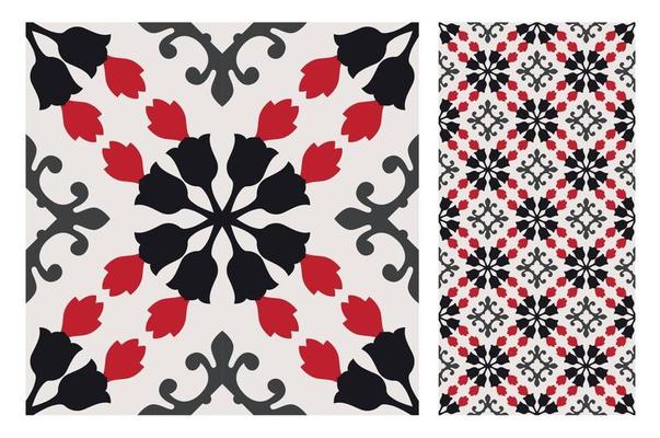 vintage tiles patterns antique seamless design in Vector illustration