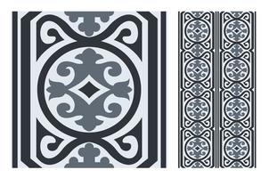 vintage tiles patterns antique seamless design in Vector illustration