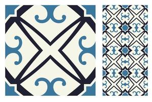 Patrones de azulejos vintage antiguo diseño sin costuras en ilustración vectorial vector