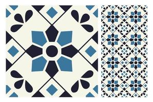 Patrones de azulejos vintage antiguo diseño sin costuras en ilustración vectorial vector