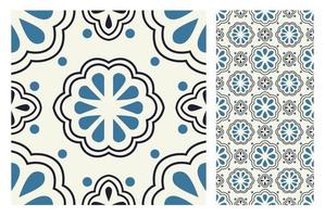 Patrones de azulejos vintage antiguo diseño sin costuras en ilustración vectorial vector