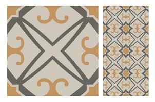 vintage tiles patterns antique seamless design in Vector illustration