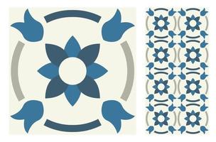 vintage tiles patterns antique seamless design vector