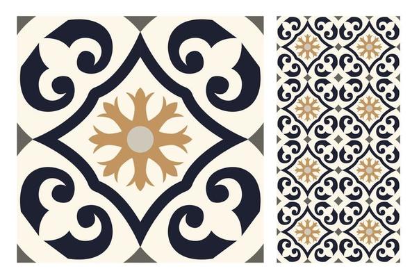 vintage tiles patterns antique seamless design