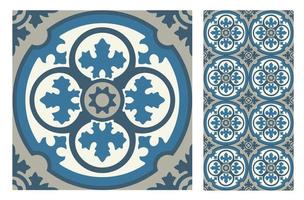 vintage tiles patterns antique seamless design vector