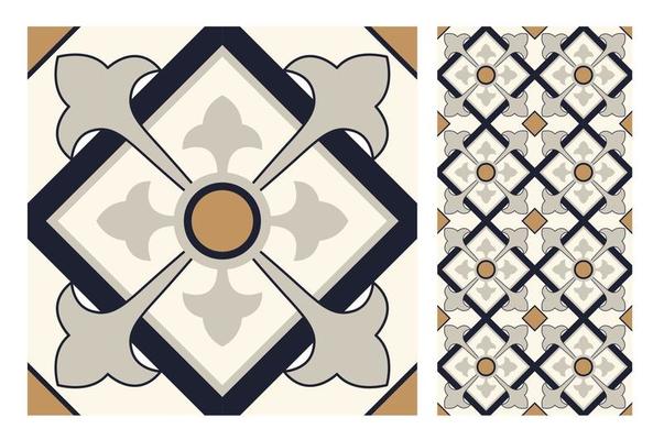 vintage tiles patterns antique seamless design