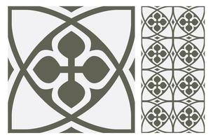 vintage tiles patterns antique seamless design vector