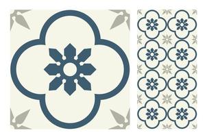 vintage tiles patterns antique seamless design vector