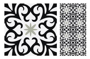 vintage tiles patterns antique seamless design vector