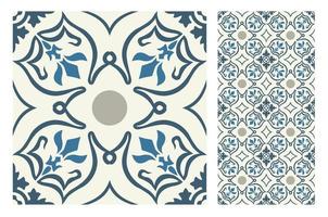 vintage tiles patterns antique seamless design vector