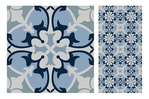 vintage tiles patterns antique seamless design vector