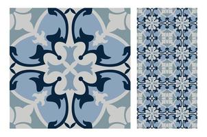 vintage tiles patterns antique seamless design vector