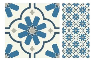 vintage tiles patterns antique seamless design vector