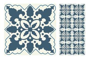 vintage tiles patterns antique seamless design vector