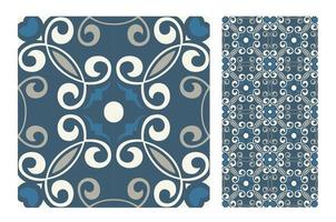 vintage tiles patterns antique seamless design vector