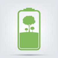 Green Energy Concept Ecology Leaves Battery vector