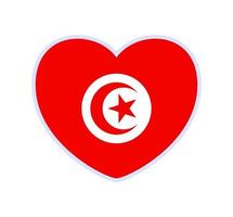 tunisia flag in a shape of heart vector