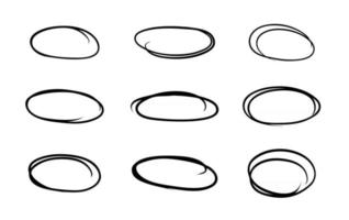 Hand drawn circle line sketch message note round circles vector