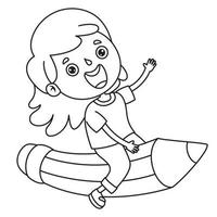 Line Art Drawing For Kids Coloring Page vector