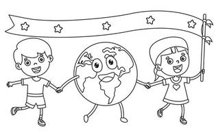 Line Art Drawing For Kids Coloring Page vector