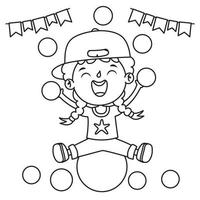 Line Art Drawing For Kids Coloring Page vector