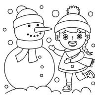 Line Art Drawing For Kids Coloring Page vector