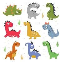 ilustración vectorial de diferentes dinosaurios vector