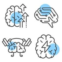 diseño de vector de concepto de actividad cerebral