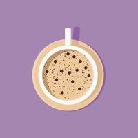 una taza de café vista desde arriba ilustración vectorial vector