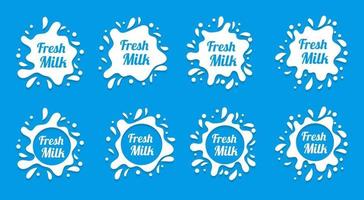 vector de salpicaduras de leche