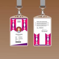 plantilla de diseño de tarjeta de identificación elegante púrpura vector