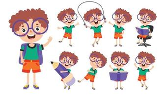 Cartoon Character Studying And Learning vector