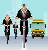 Businessman riding bicycle to work vector